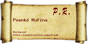 Psenkó Rufina névjegykártya